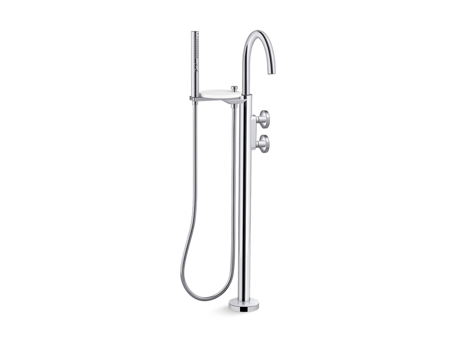 Components™ Floor-mount bath filler trim with Industrial handles and ...