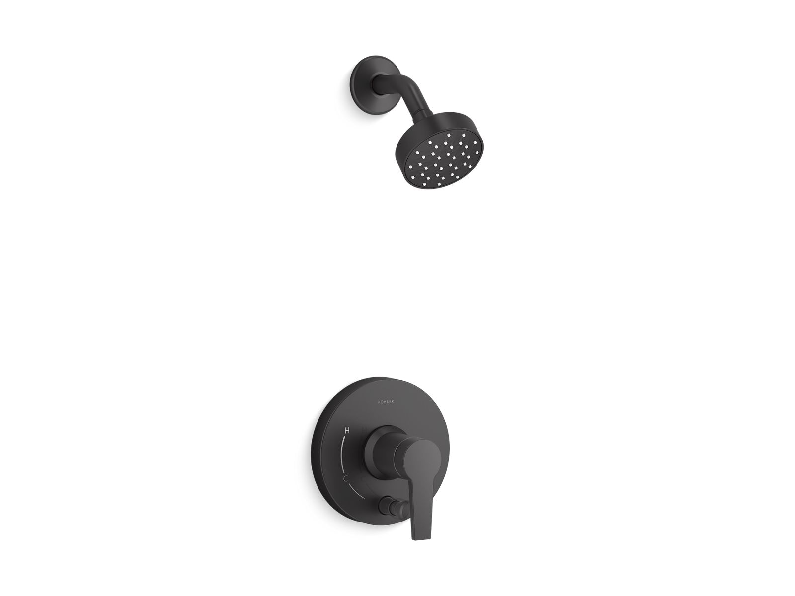 Pitch Rite-Temp shower trim kit with push-button diverter, 1.75 gpm