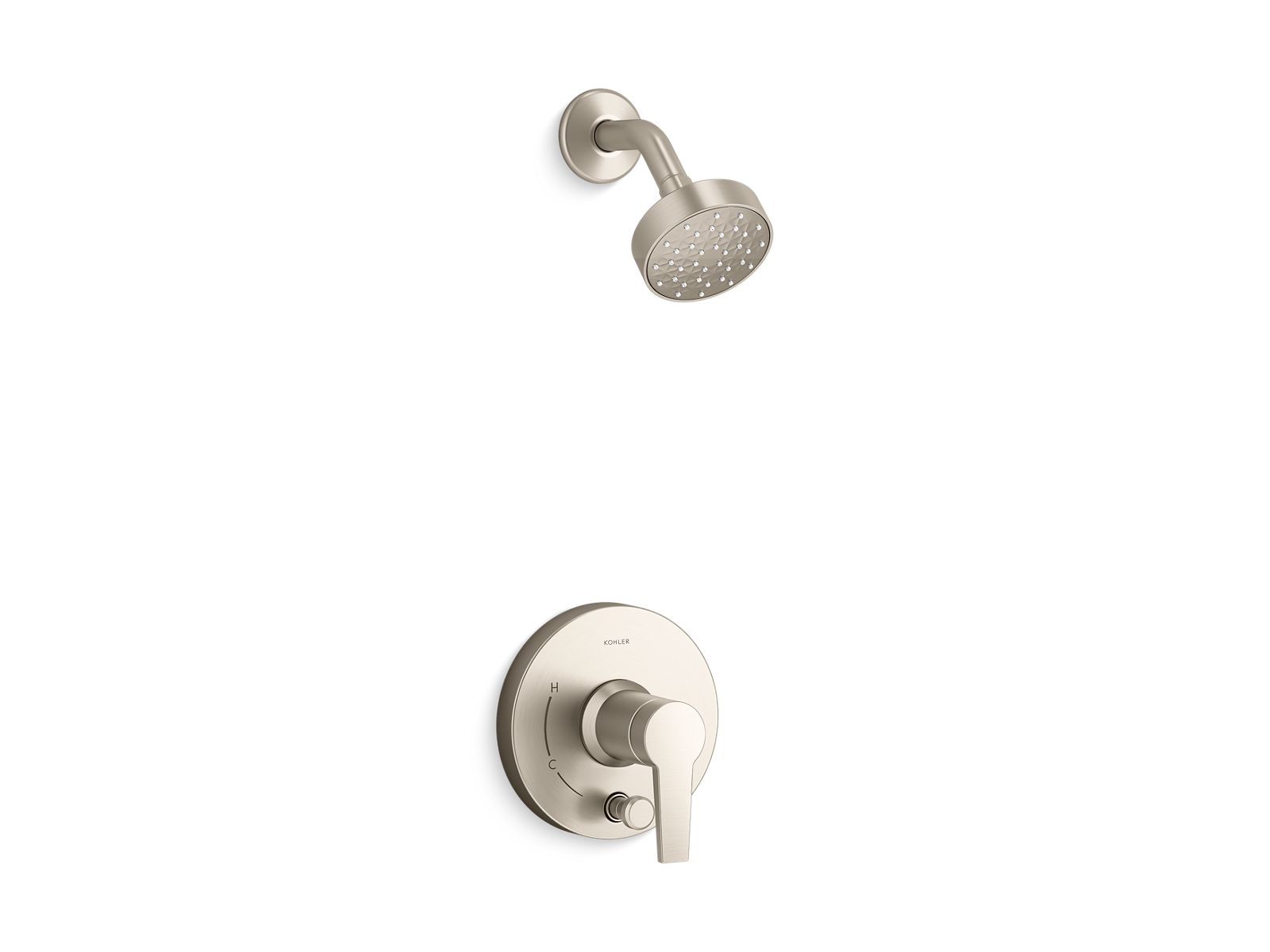 Pitch Rite-Temp shower trim kit with push-button diverter, 1.75 gpm