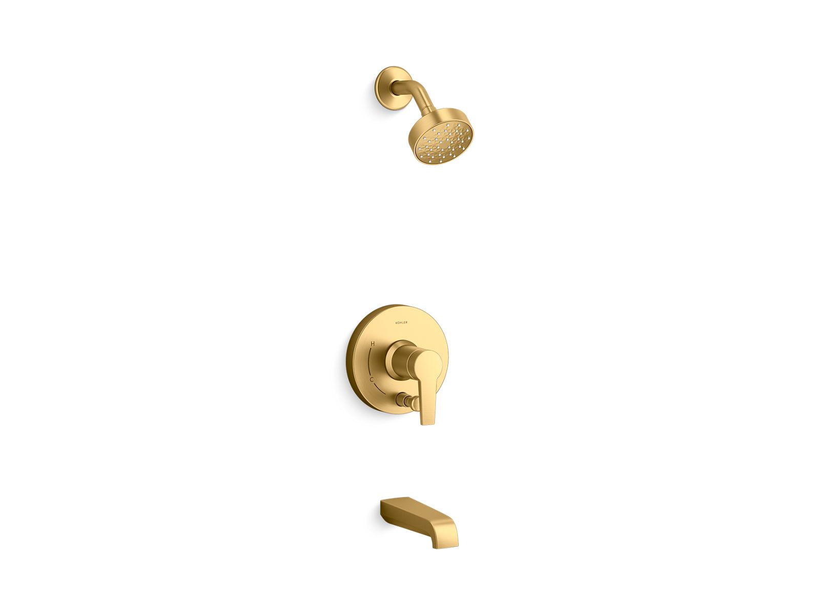 Pitch Rite-Temp bath and shower trim kit with push-button diverter, 1.75 gpm