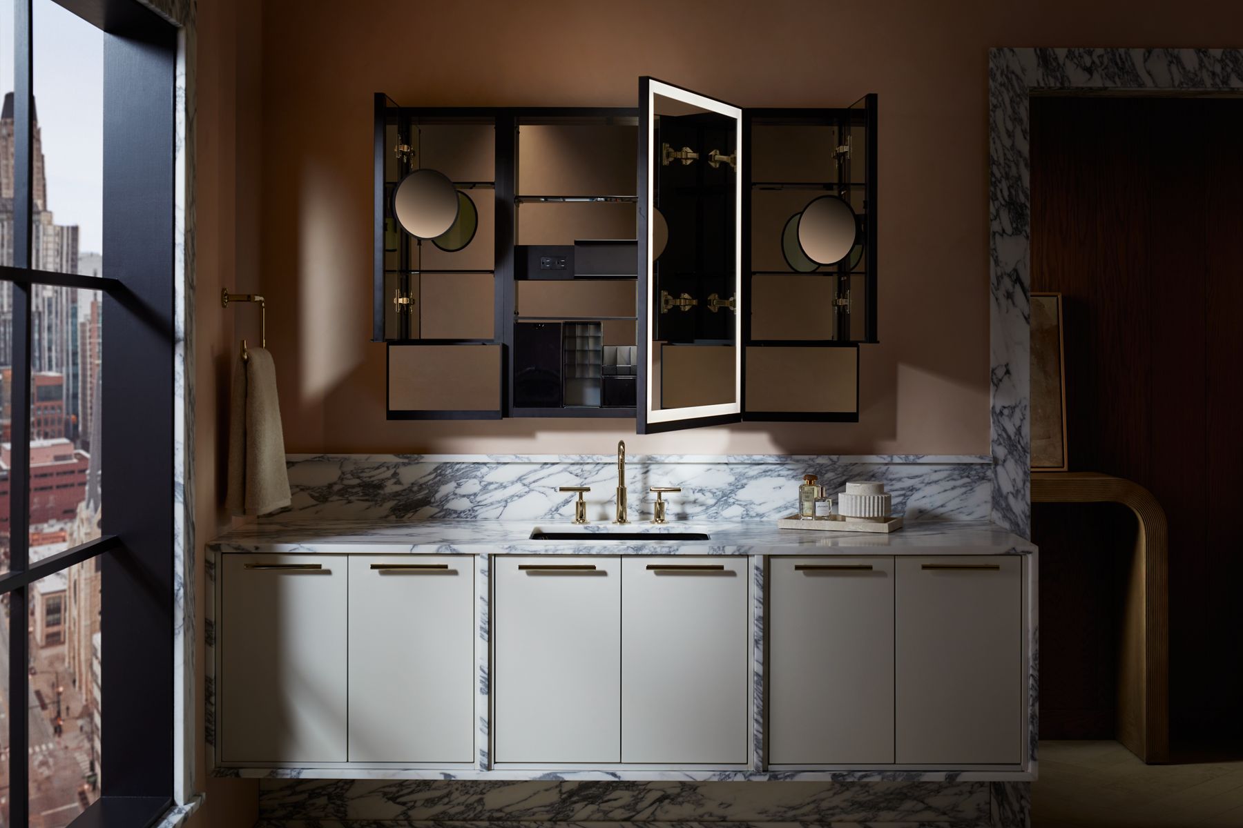 Collage Lighted Framed Medicine Cabinet | K-33695-R | KOHLER