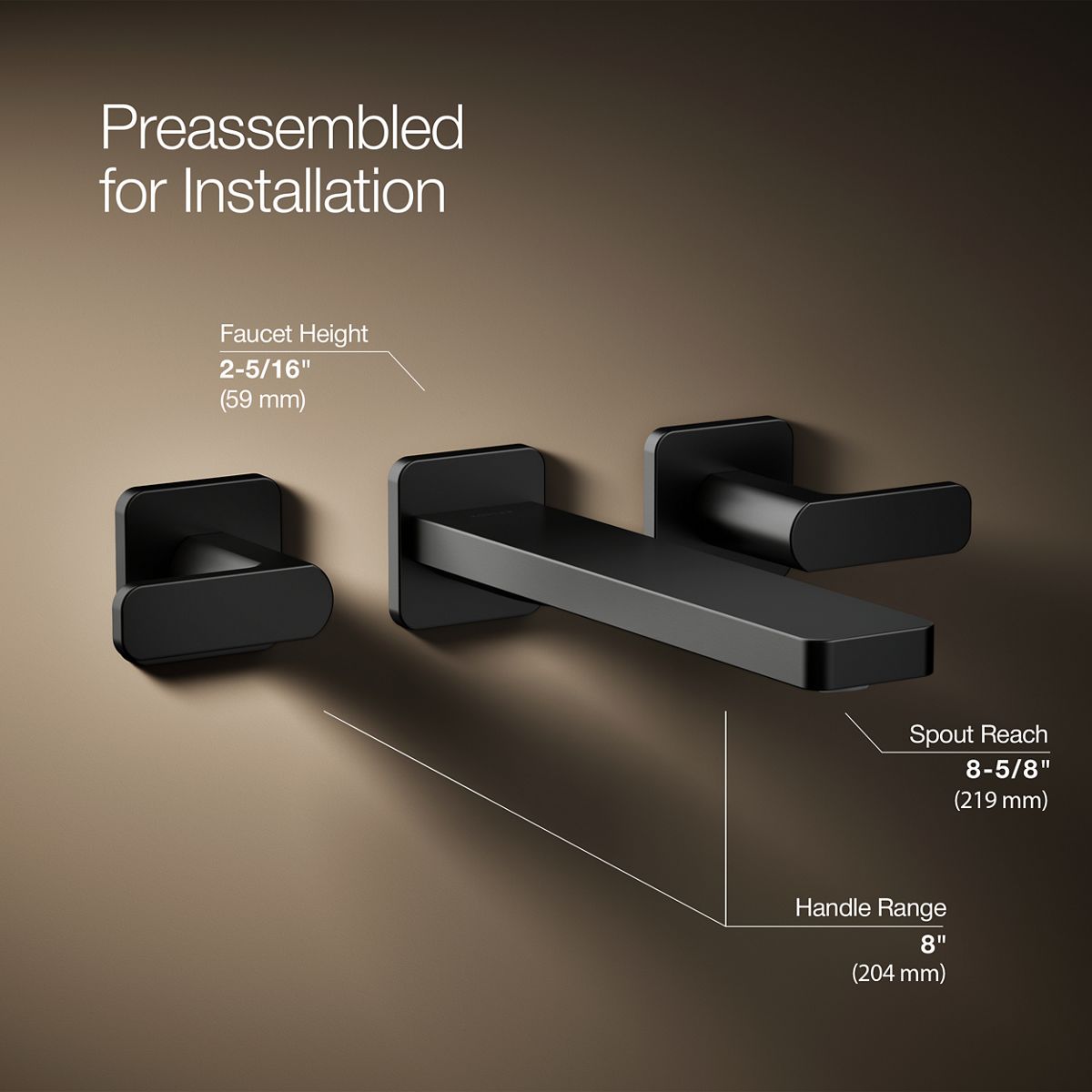 3/4 view of product with dimensions