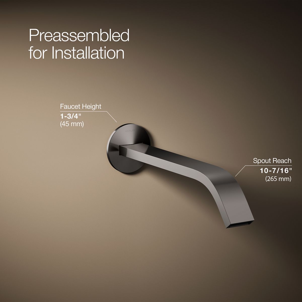 3/4 view of product with dimensions
