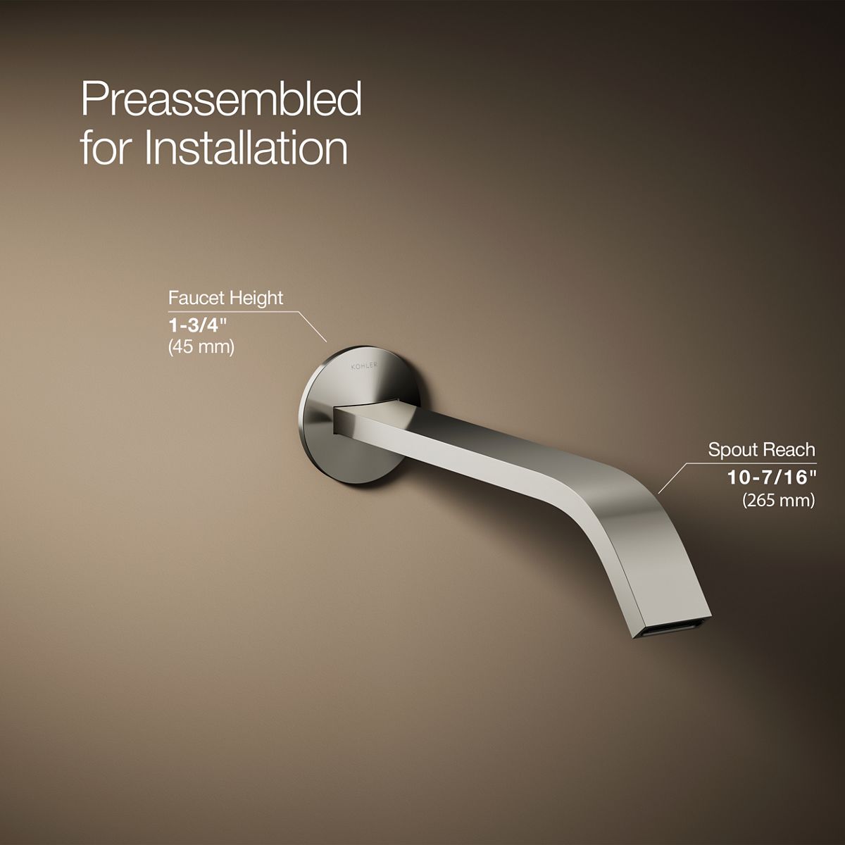 3/4 view of product with dimensions