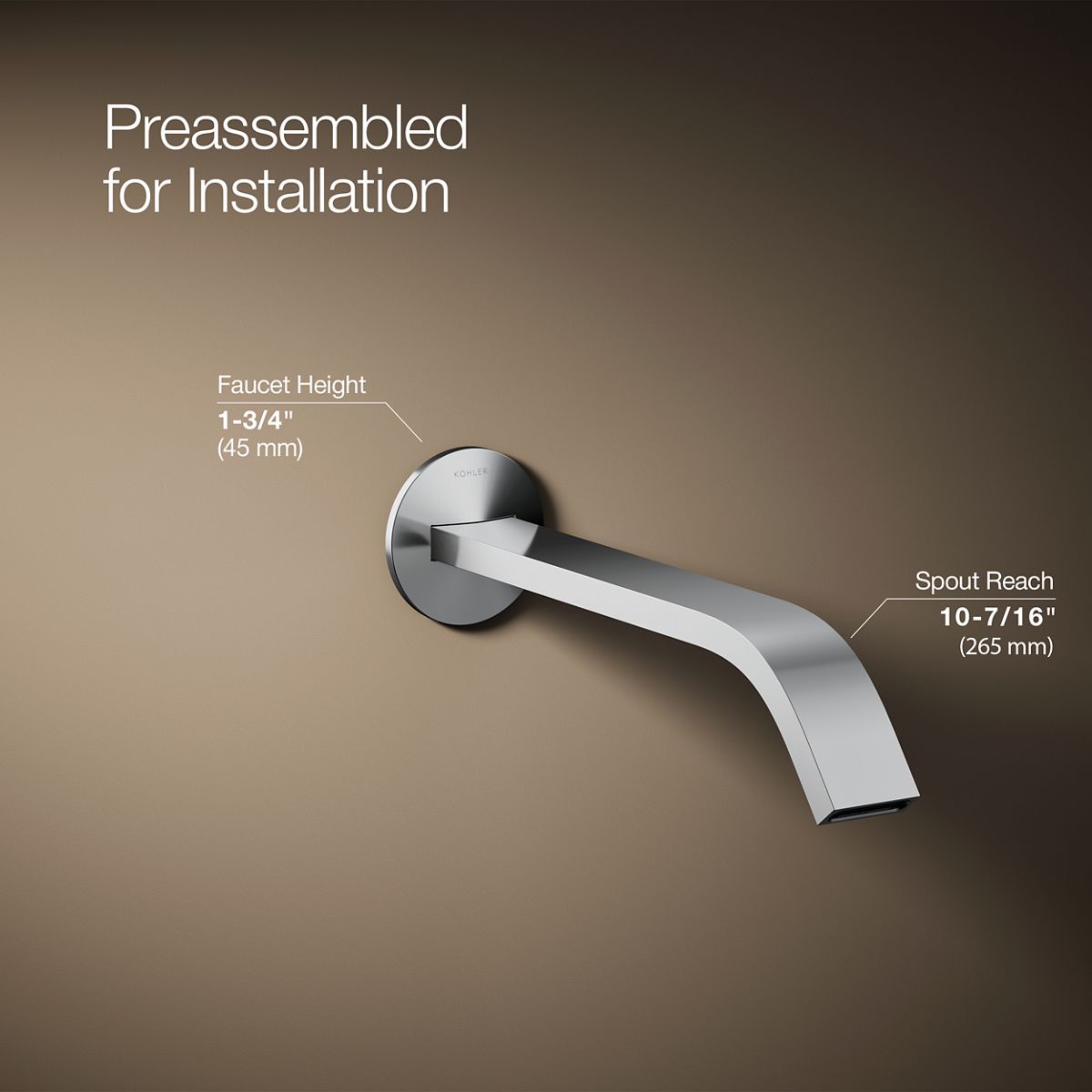 3/4 view of product with dimensions