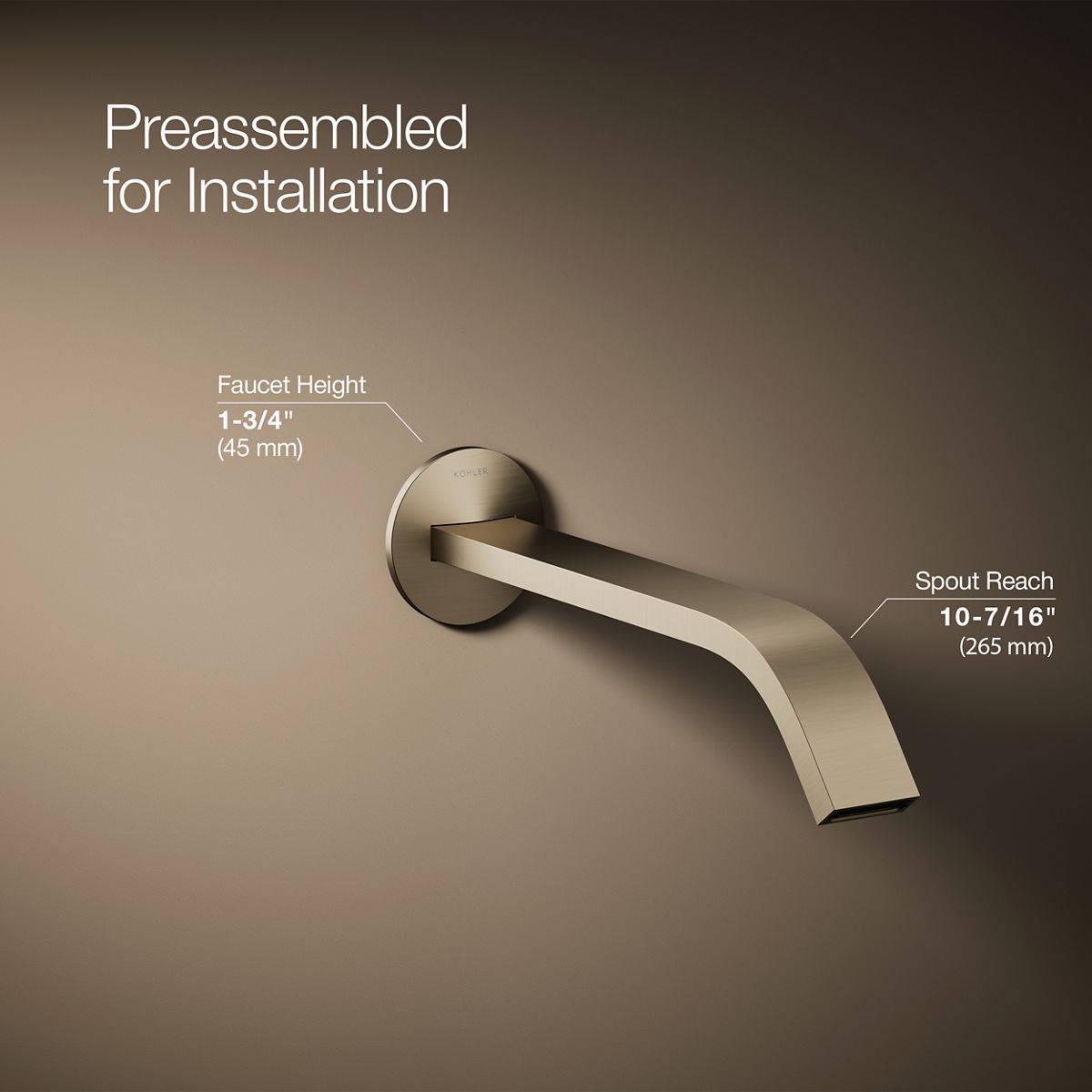 3/4 view of product with dimensions