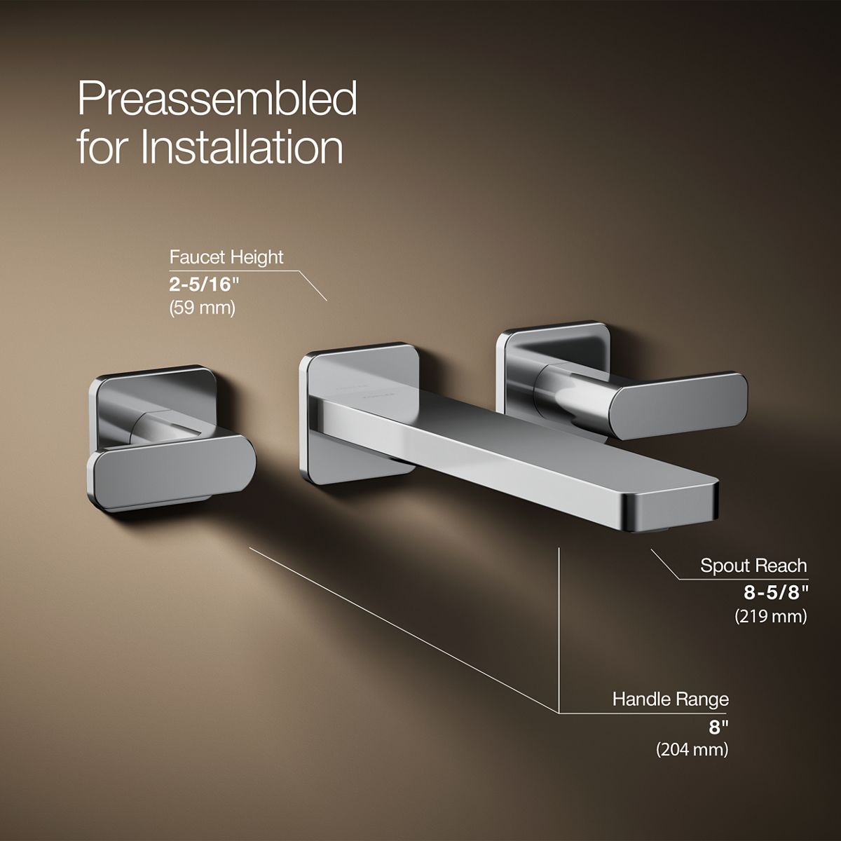 3/4 view of product with dimensions