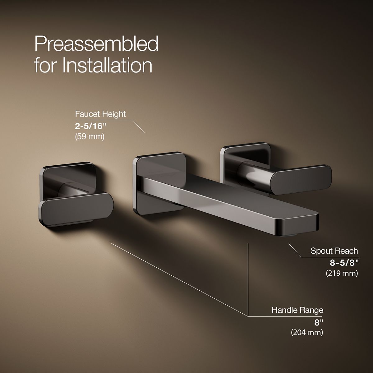 3/4 view of product with dimensions