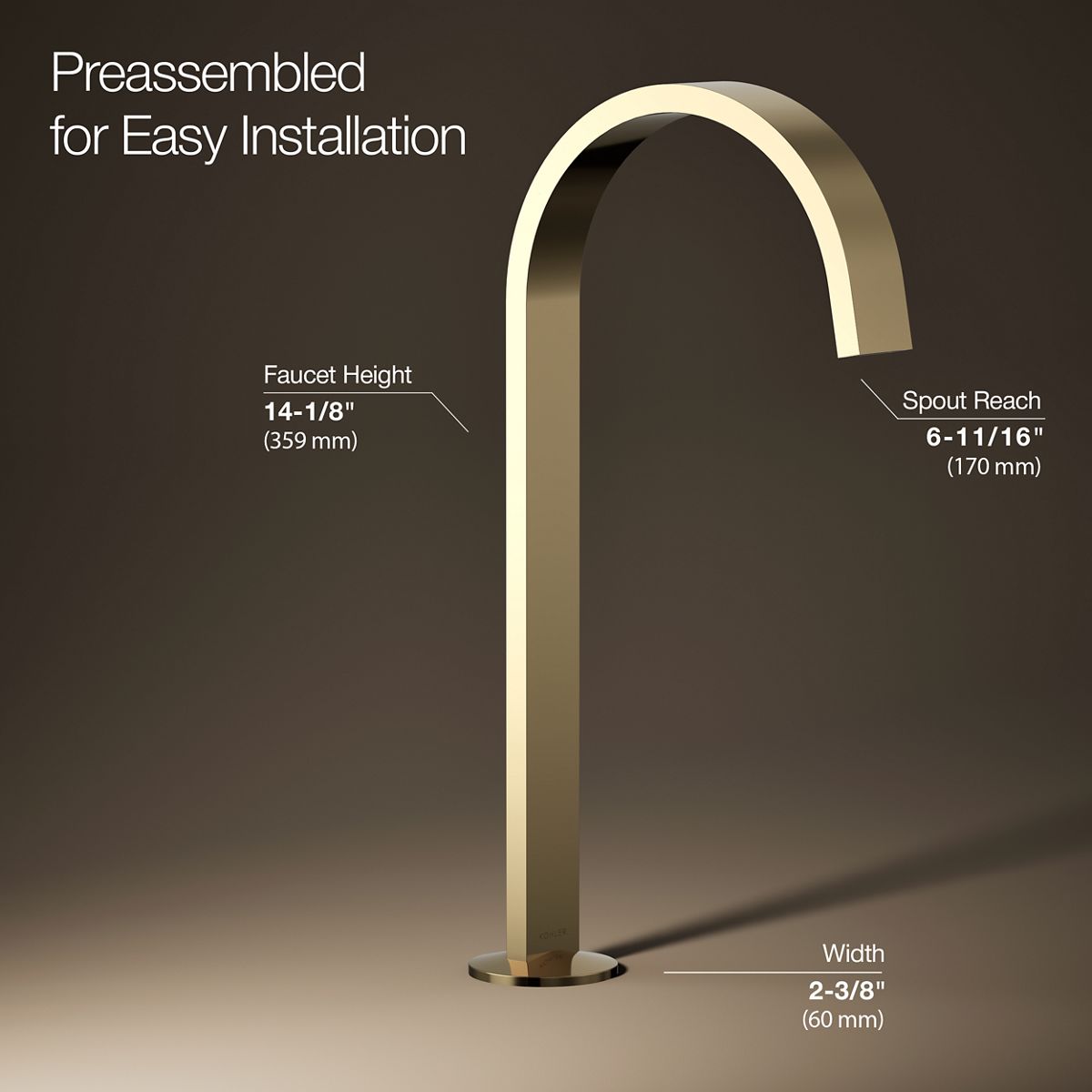 3/4 view of product with dimensions