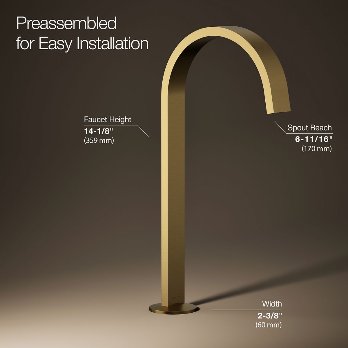 3/4 view of product with dimensions