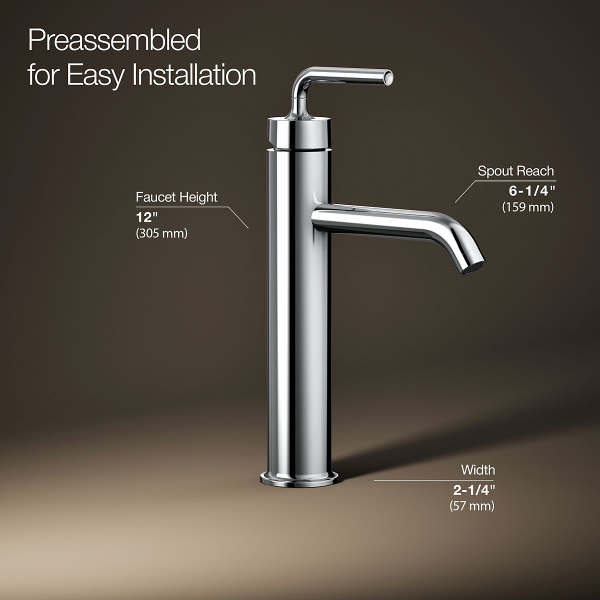 3/4 view of product with dimensions