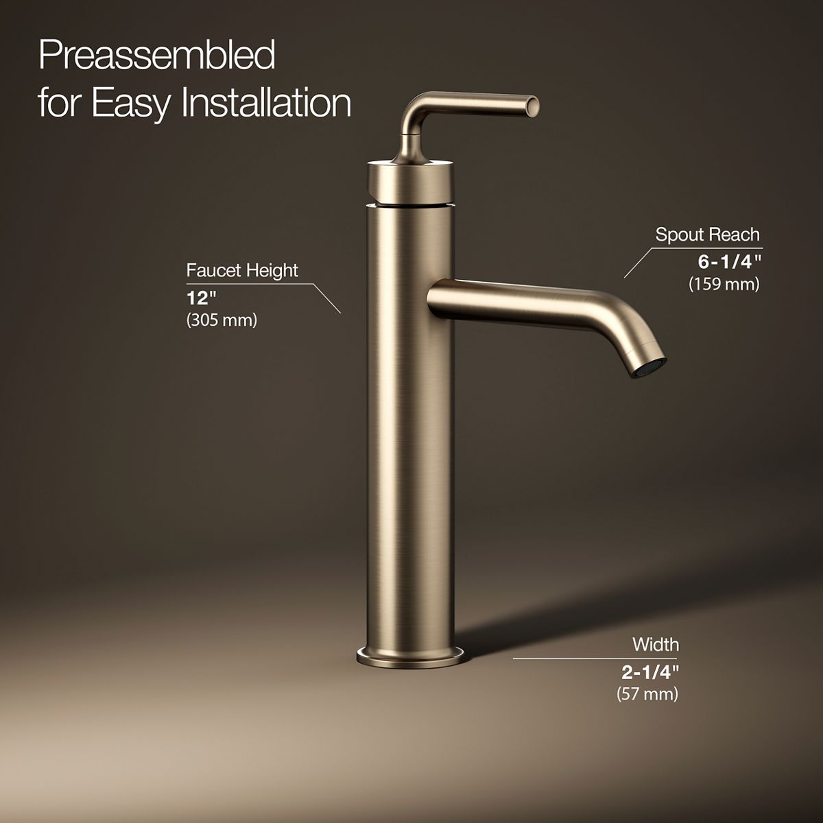 3/4 view of product with dimensions