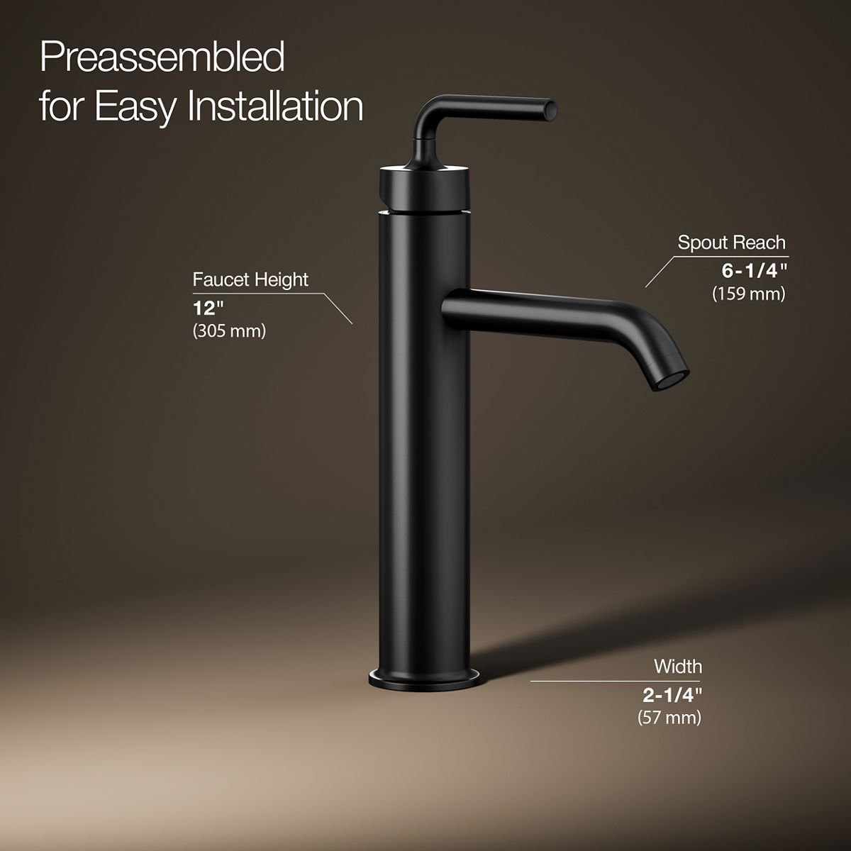 3/4 view of product with dimensions