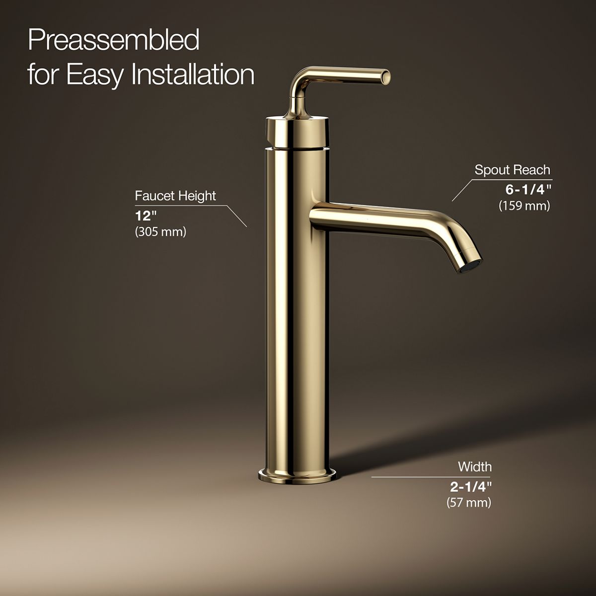 3/4 view of product with dimensions
