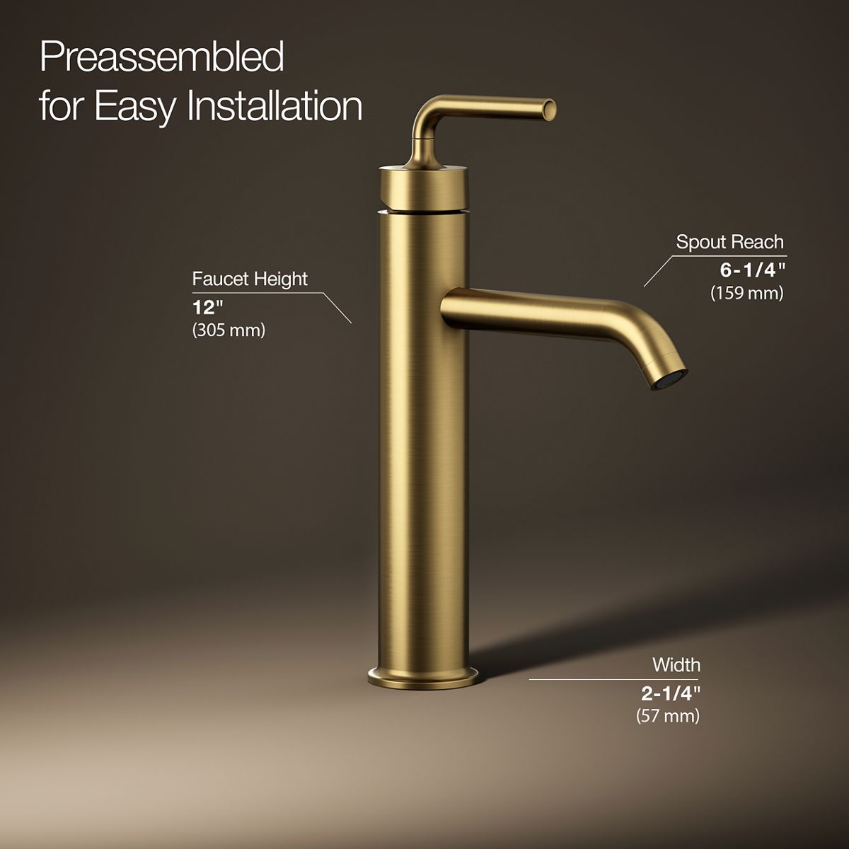 3/4 view of product with dimensions