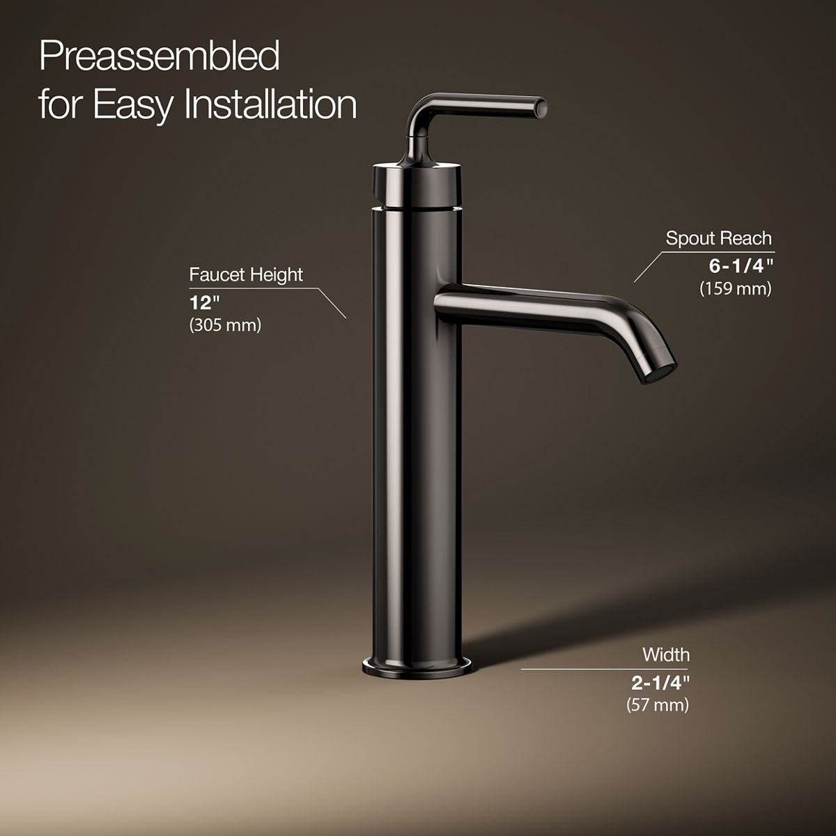 3/4 view of product with dimensions