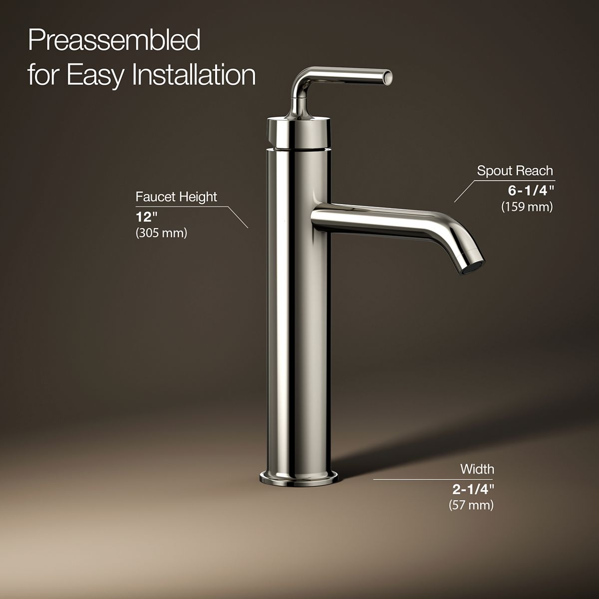3/4 view of product with dimensions