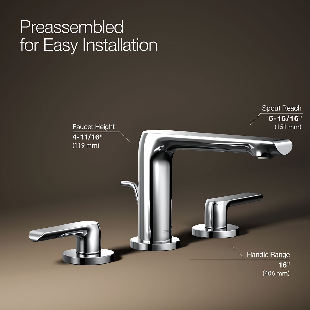 3/4 view of product with dimensions