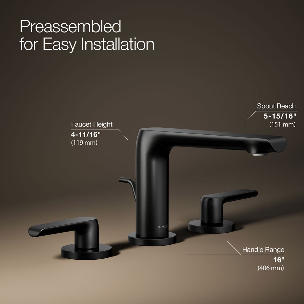 3/4 view of product with dimensions