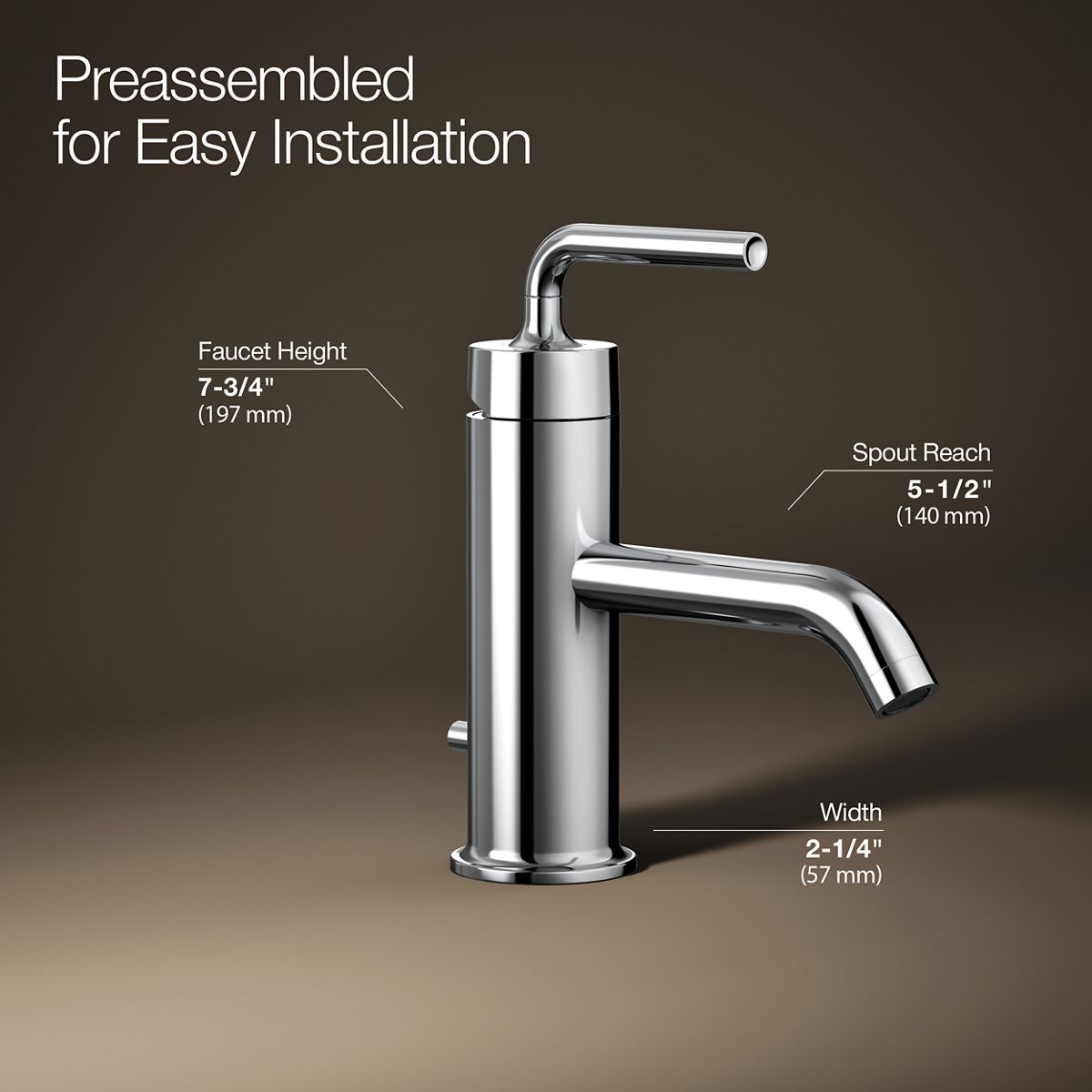 3/4 view of product with dimensions