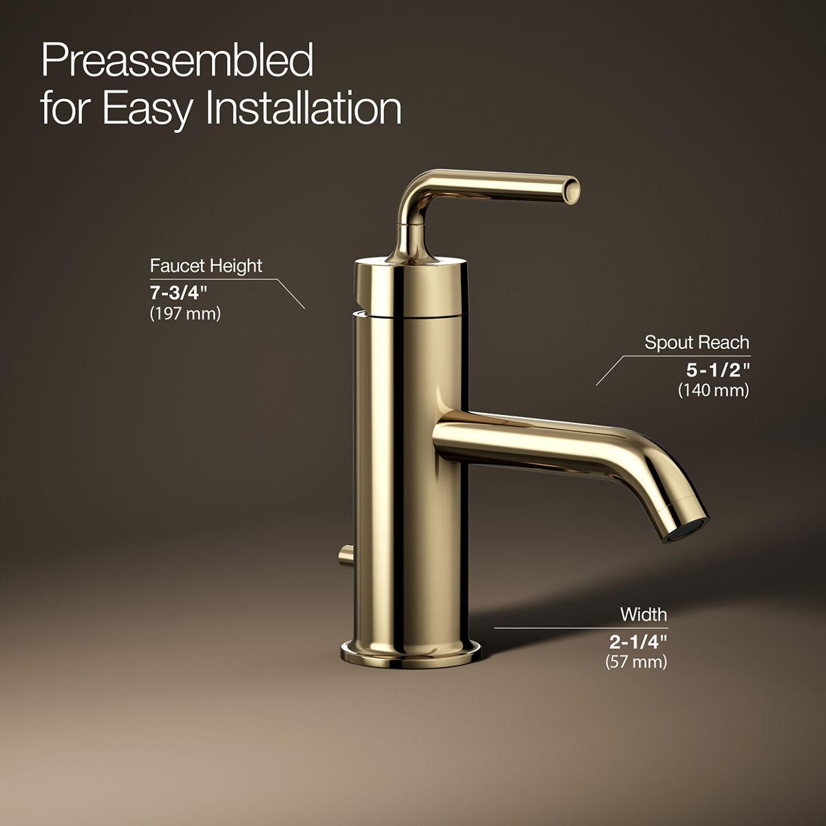 3/4 view of product with dimensions