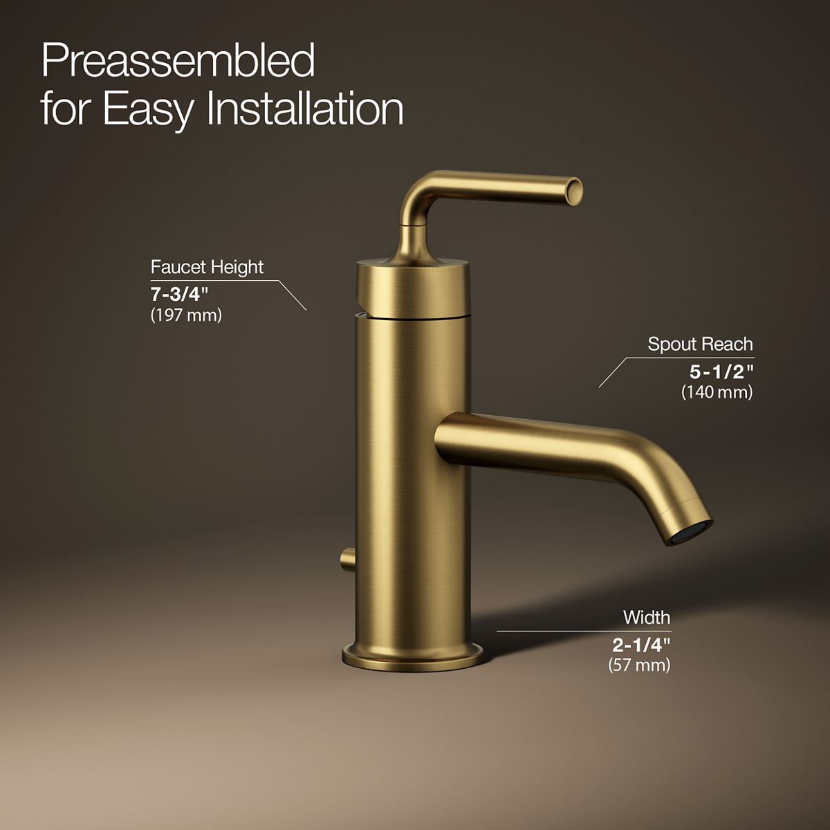 3/4 view of product with dimensions