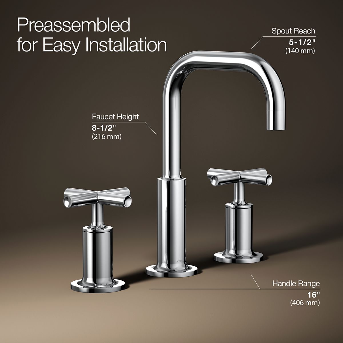 3/4 view of product with dimensions