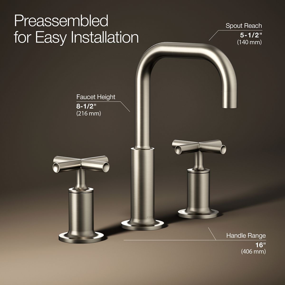 3/4 view of product with dimensions
