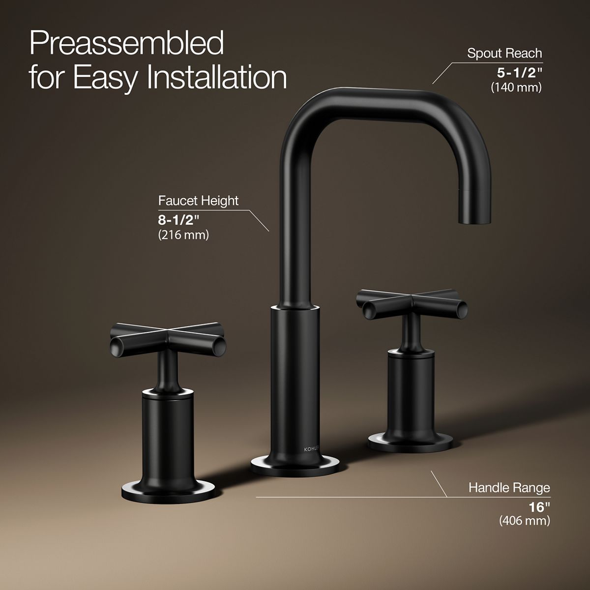 3/4 view of product with dimensions