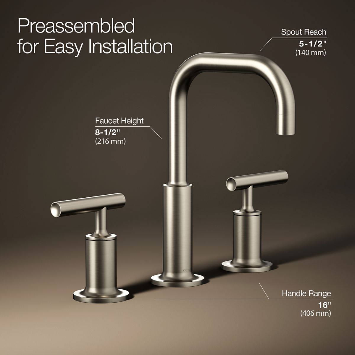 3/4 view of product with dimensions