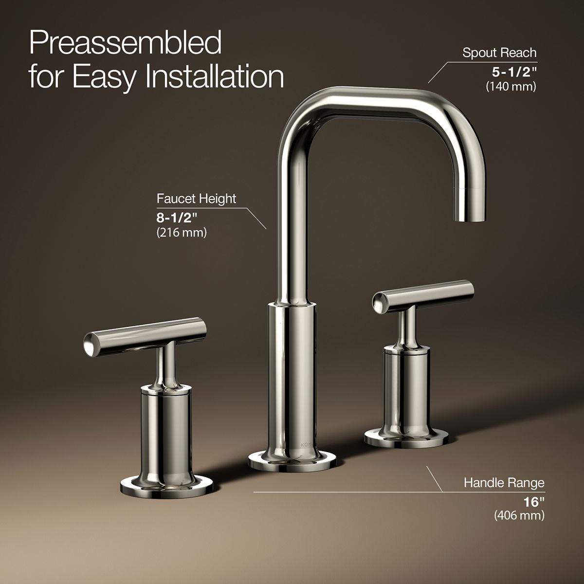 3/4 view of product with dimensions