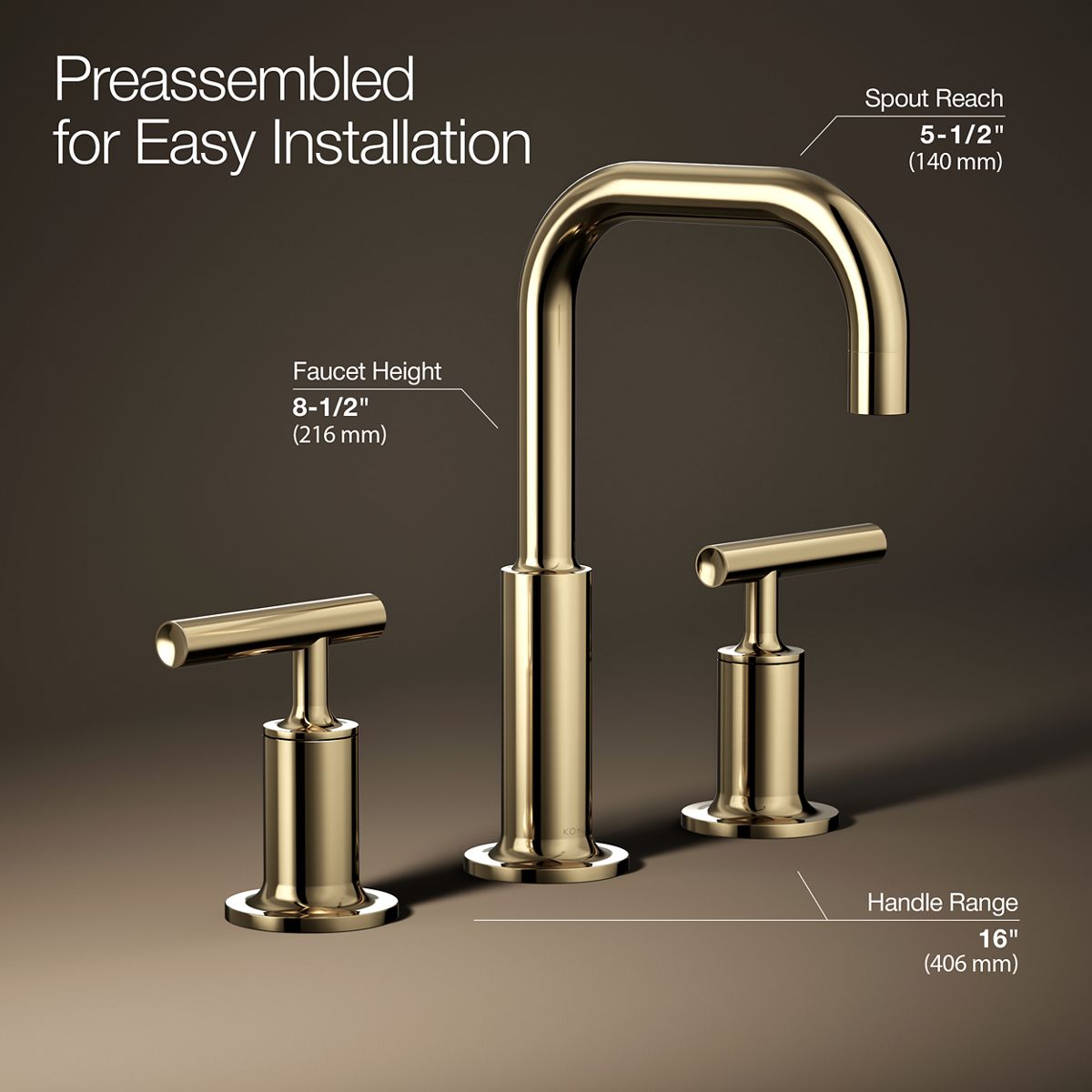 3/4 view of product with dimensions