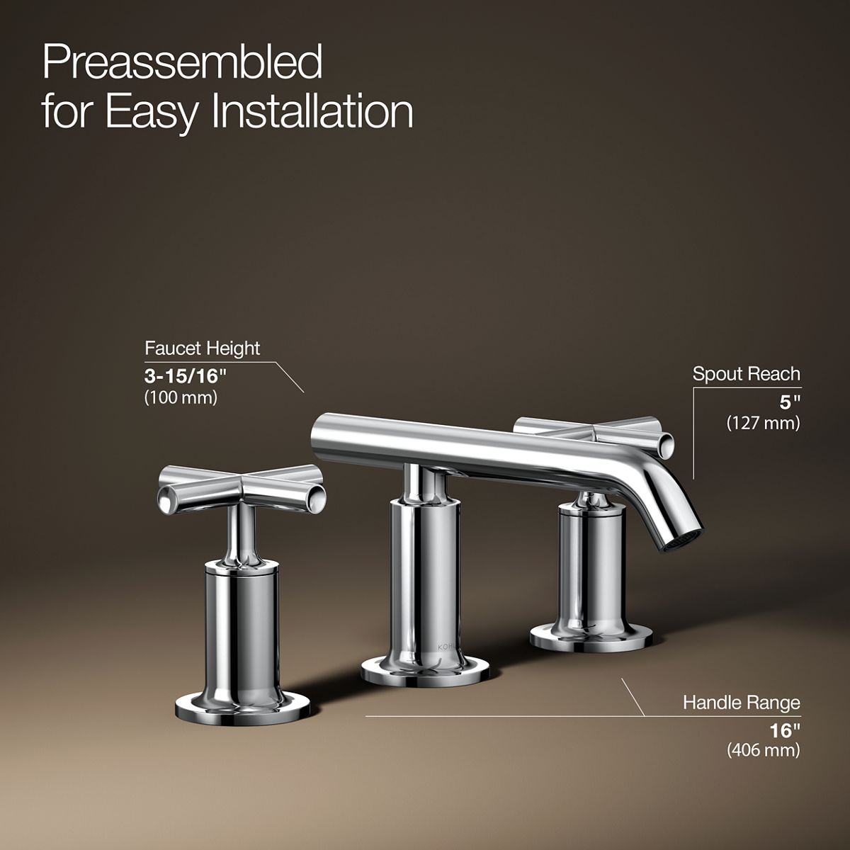 3/4 view of product with dimensions
