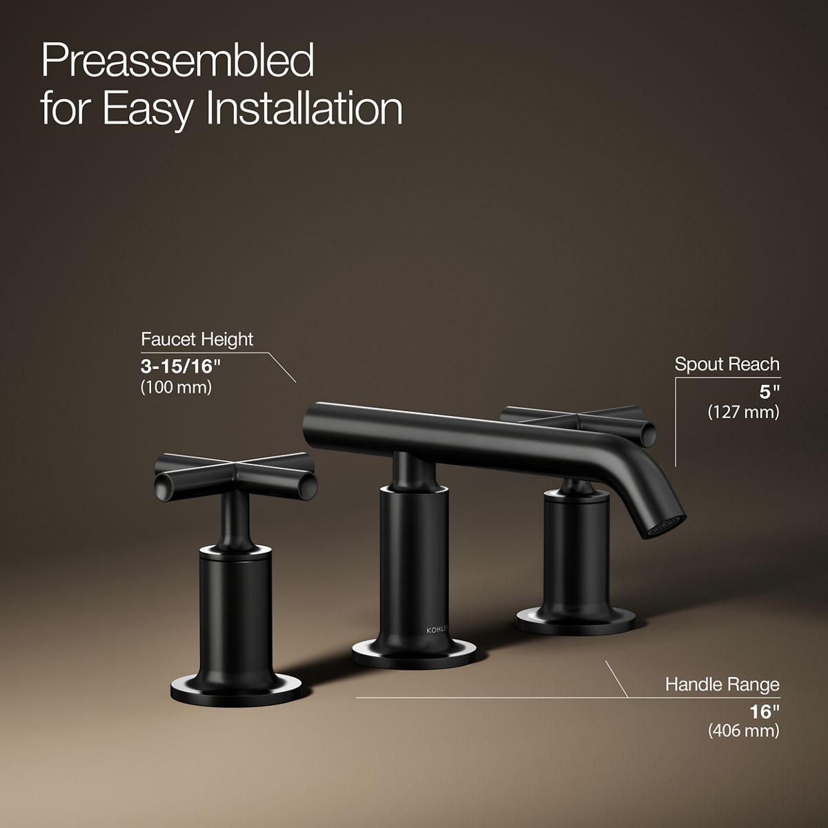 3/4 view of product with dimensions