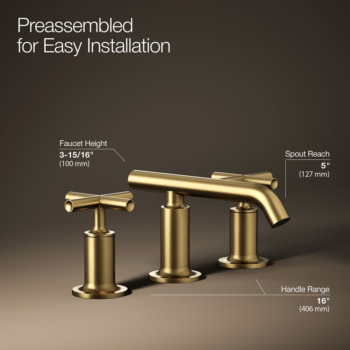 3/4 view of product with dimensions