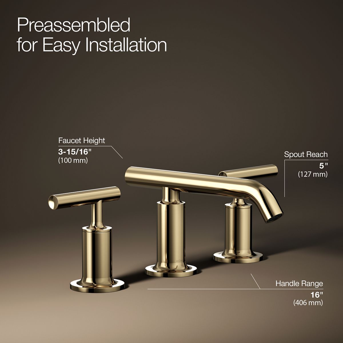 3/4 view of product with dimensions