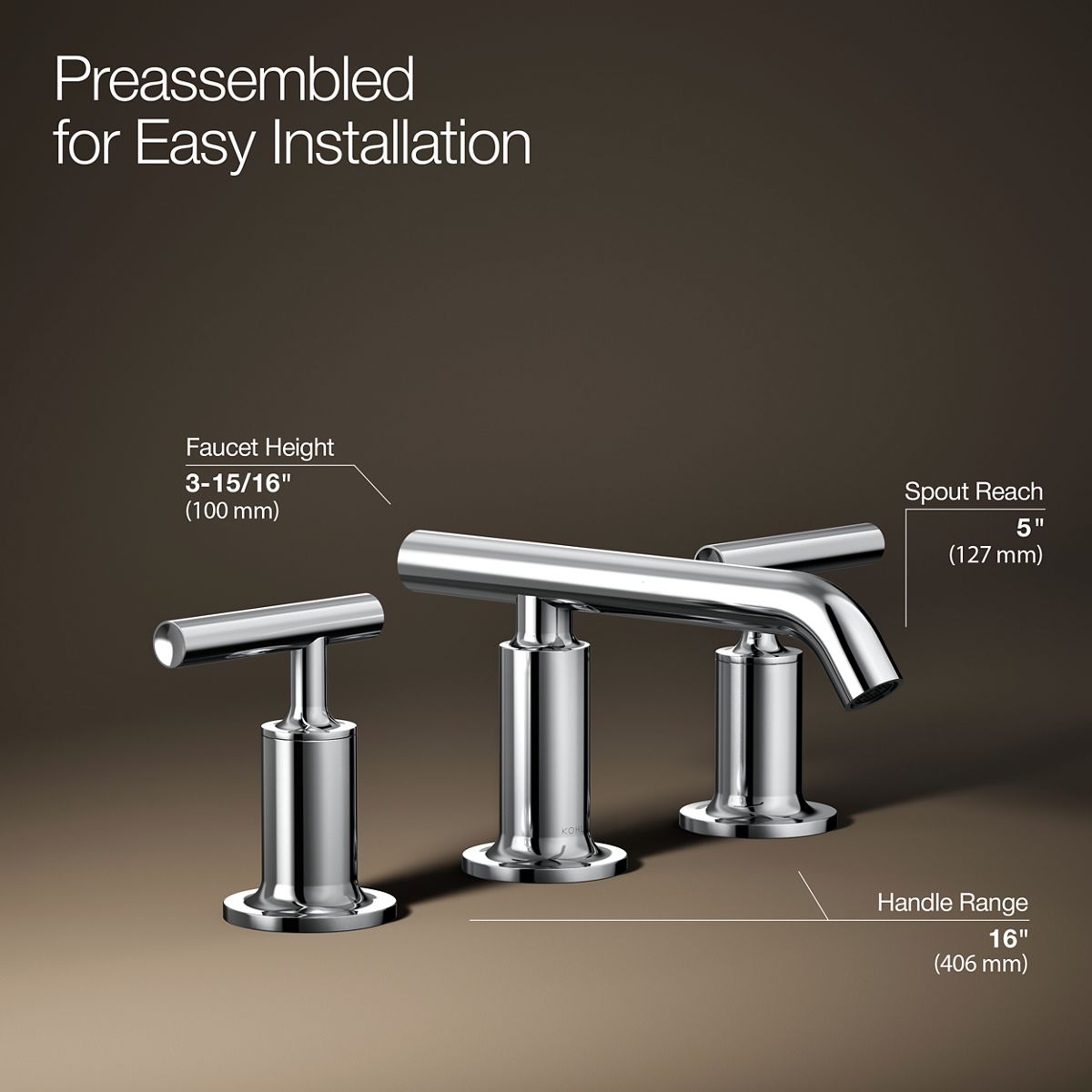 3/4 view of product with dimensions