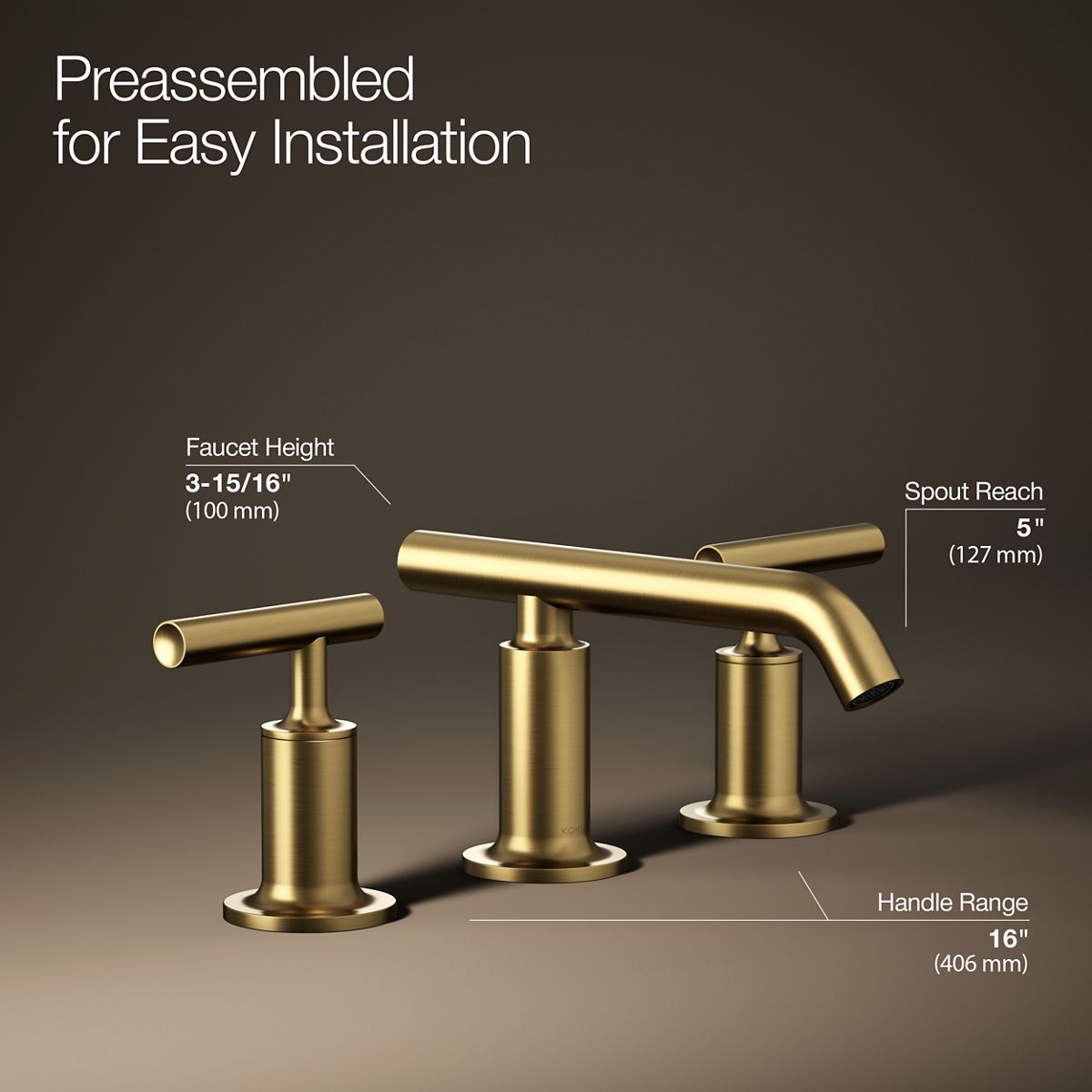 3/4 view of product with dimensions