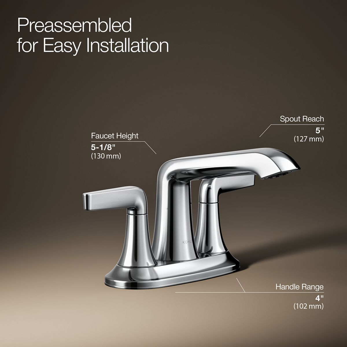 3/4 view of product with dimensions