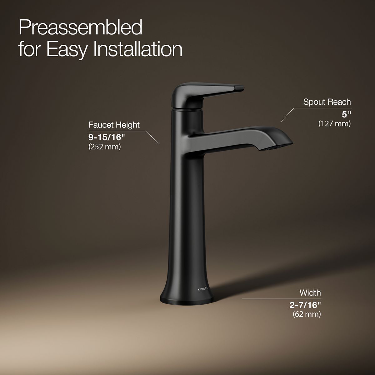 Tempered Tall Single-Handle Bathroom Sink Faucet | K-22023-4 | KOHLER