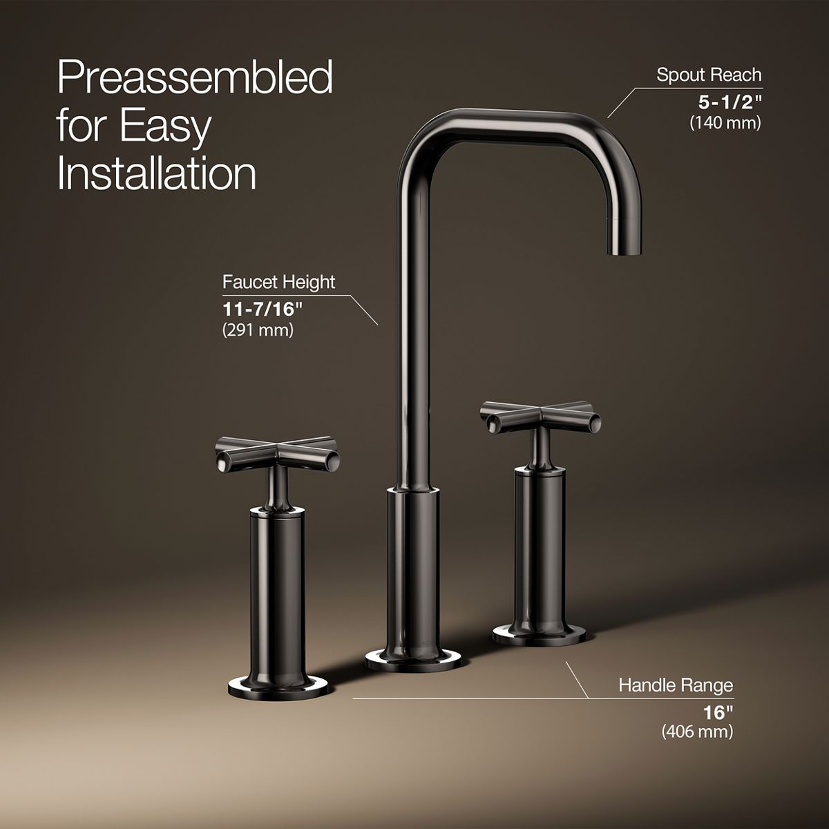 3/4 view of product with dimensions