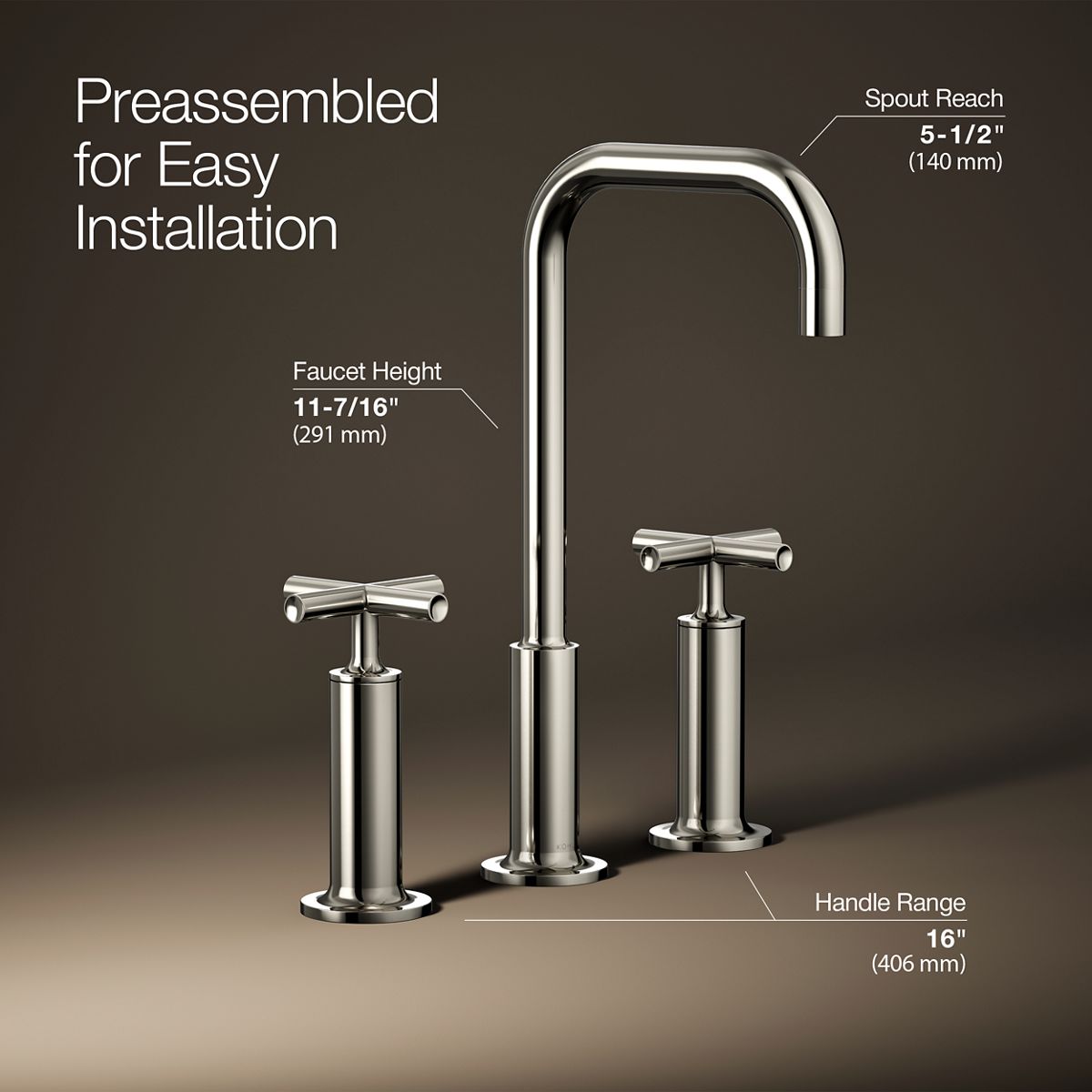 3/4 view of product with dimensions