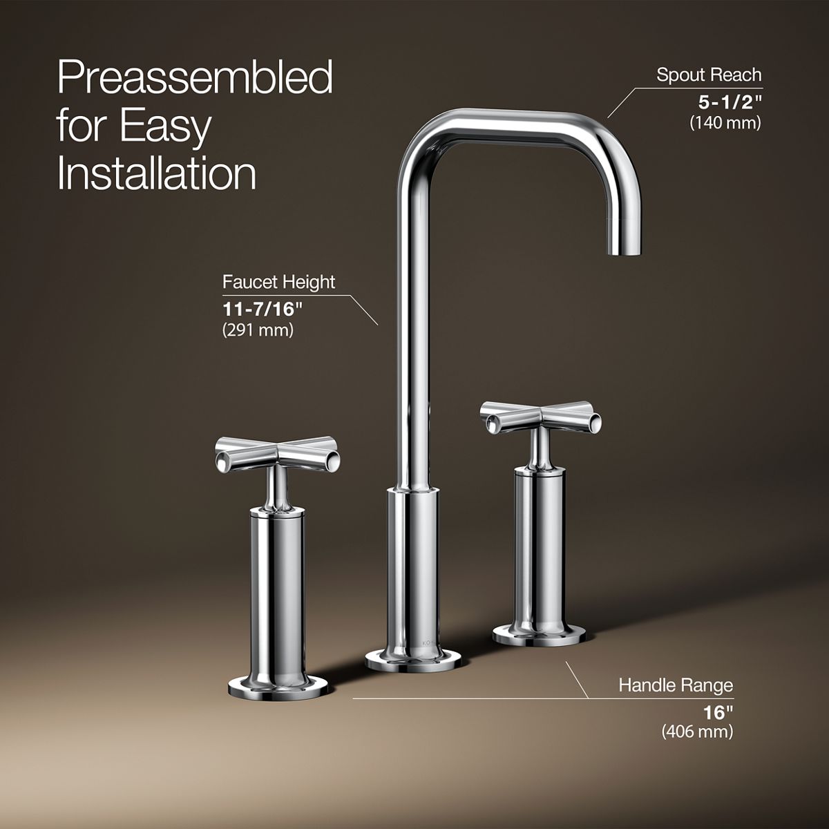 3/4 view of product with dimensions