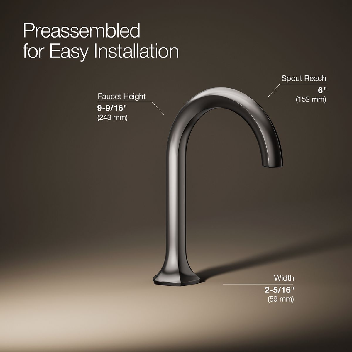 3/4 view of product with dimensions