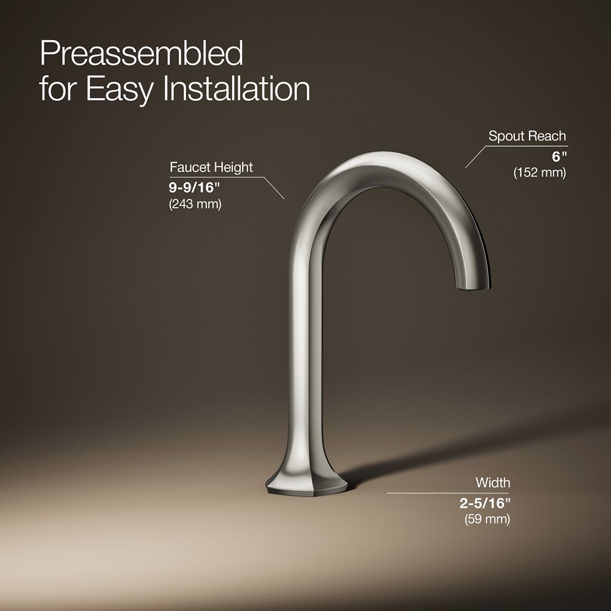 3/4 view of product with dimensions