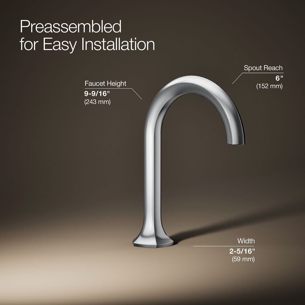 3/4 view of product with dimensions