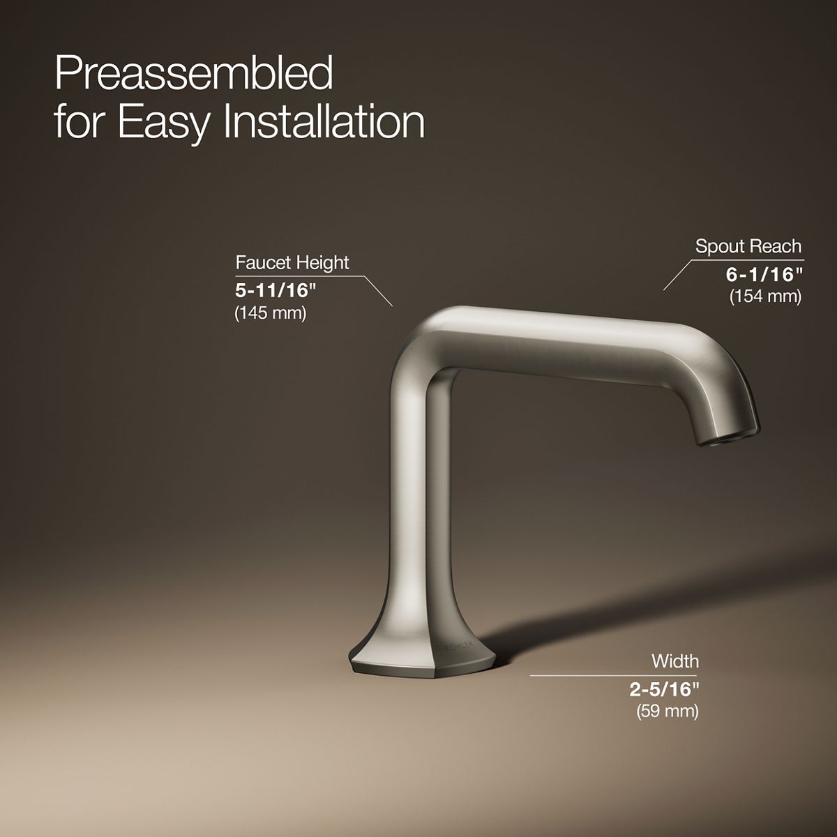 3/4 view of product with dimensions
