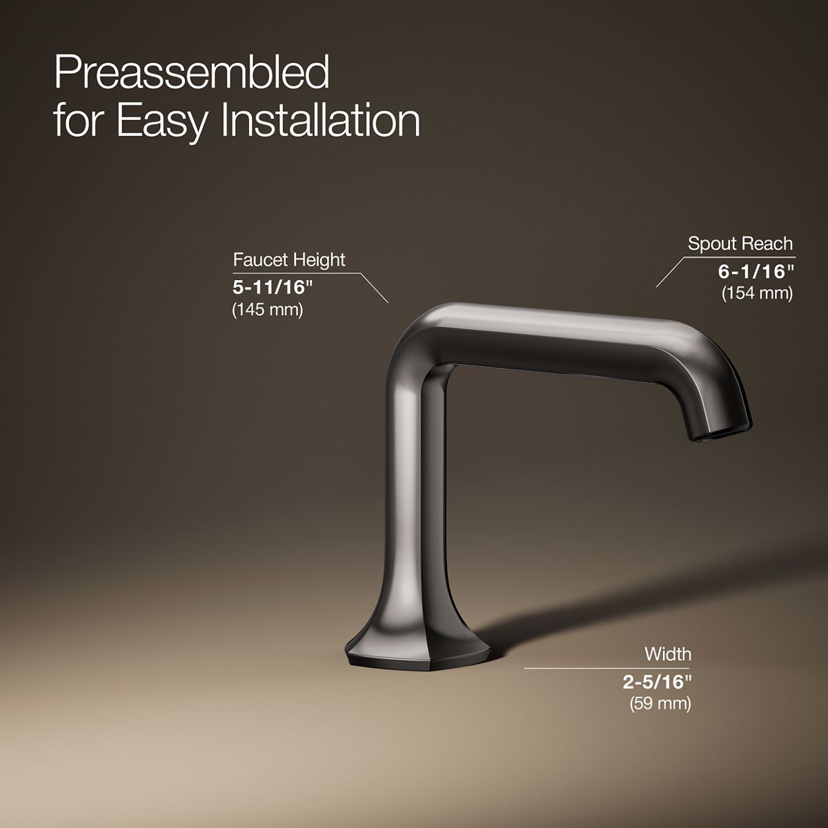3/4 view of product with dimensions