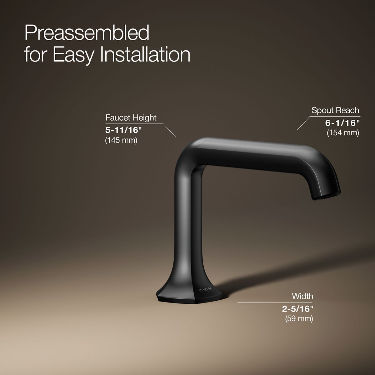 3/4 view of product with dimensions
