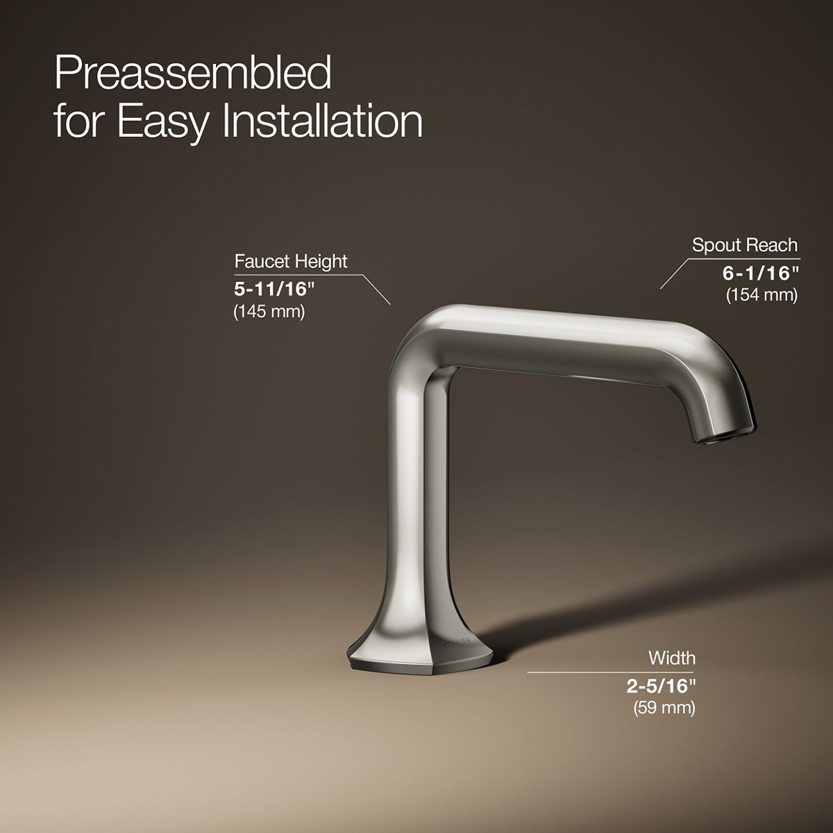 3/4 view of product with dimensions